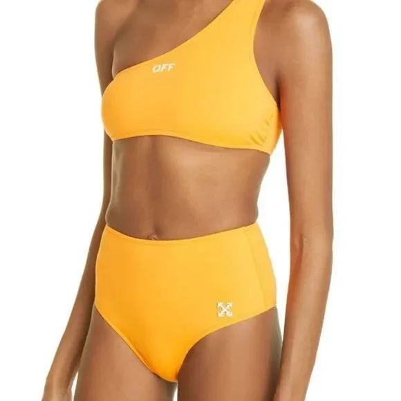 OFF-WHITE Logo One-Shoulder Two-Piece Swimsuit 6 US / 40 IT - Picture 2 of 5